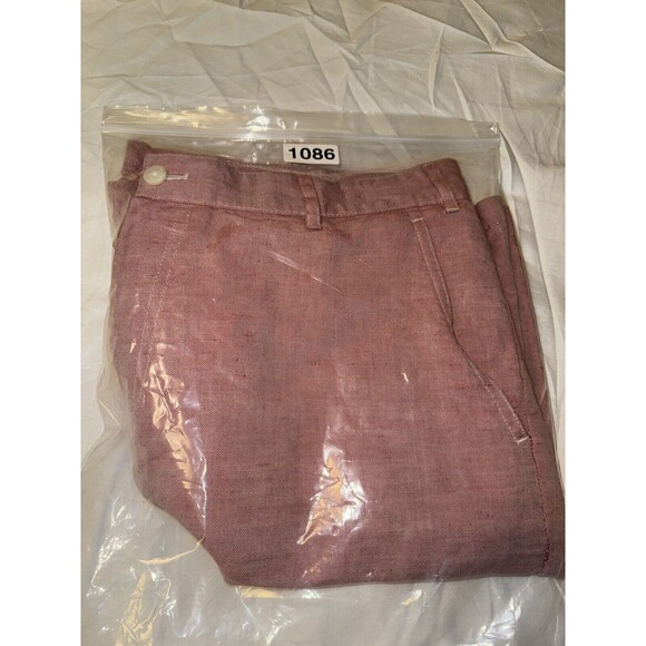 J. Hilburn Men's Tailored Fit Oxford Flat Front Chino Shorts - Size 36, Red - Picture 10 of 10